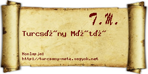 Turcsány Máté névjegykártya